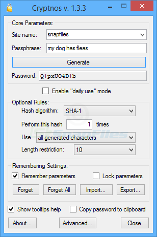 screenshot of Cryptnos
