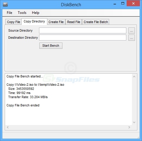 screenshot of Disk Bench