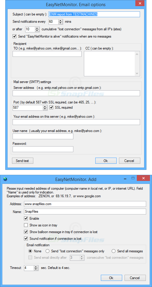 screenshot of EasyNetMonitor