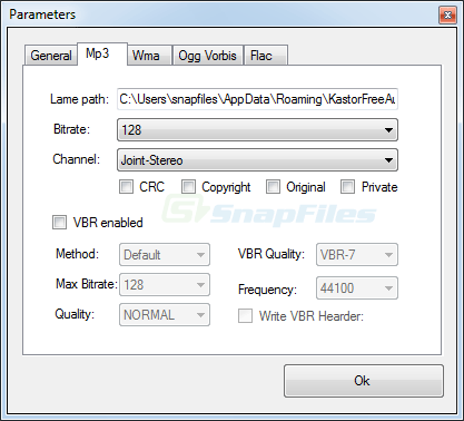 screenshot of Kastor Free Audio Extractor