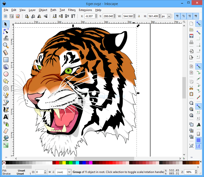 screen capture of Inkscape