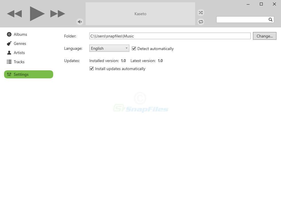 screenshot of Kaseto