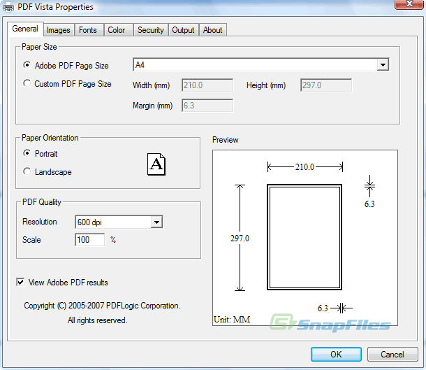 screen capture of PDF Vista