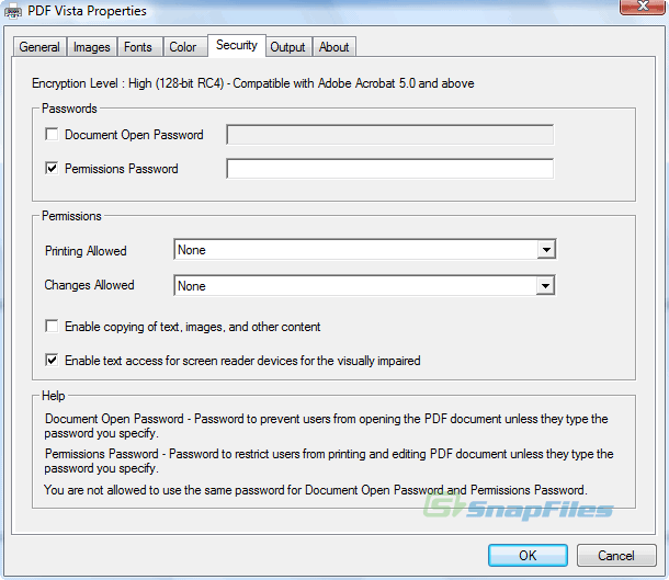 screenshot of PDF Vista