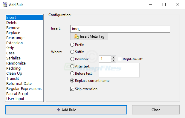 screenshot of ReNamer Lite
