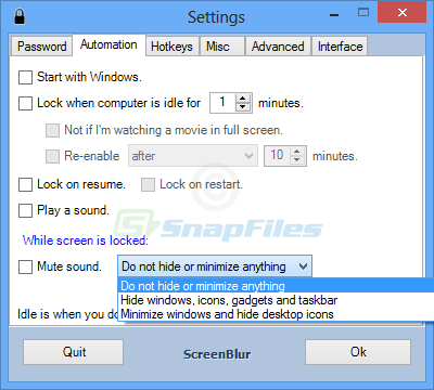 screen capture of ScreenBlur